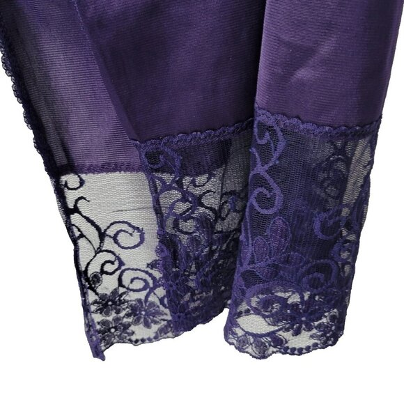 Delicates Camisole Half Slip Set Small 34 Lingerie Purple Nylon Lace Vintage USA - Picture 5 of 9